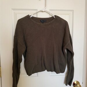 Kendall & Kylie Olive Green Crew Neck Sweater